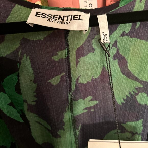 Essentiel Antwerp Women's Green 3/4 Sleeve Oversized Evray Wrap Dress Size M - Picture 5 of 6